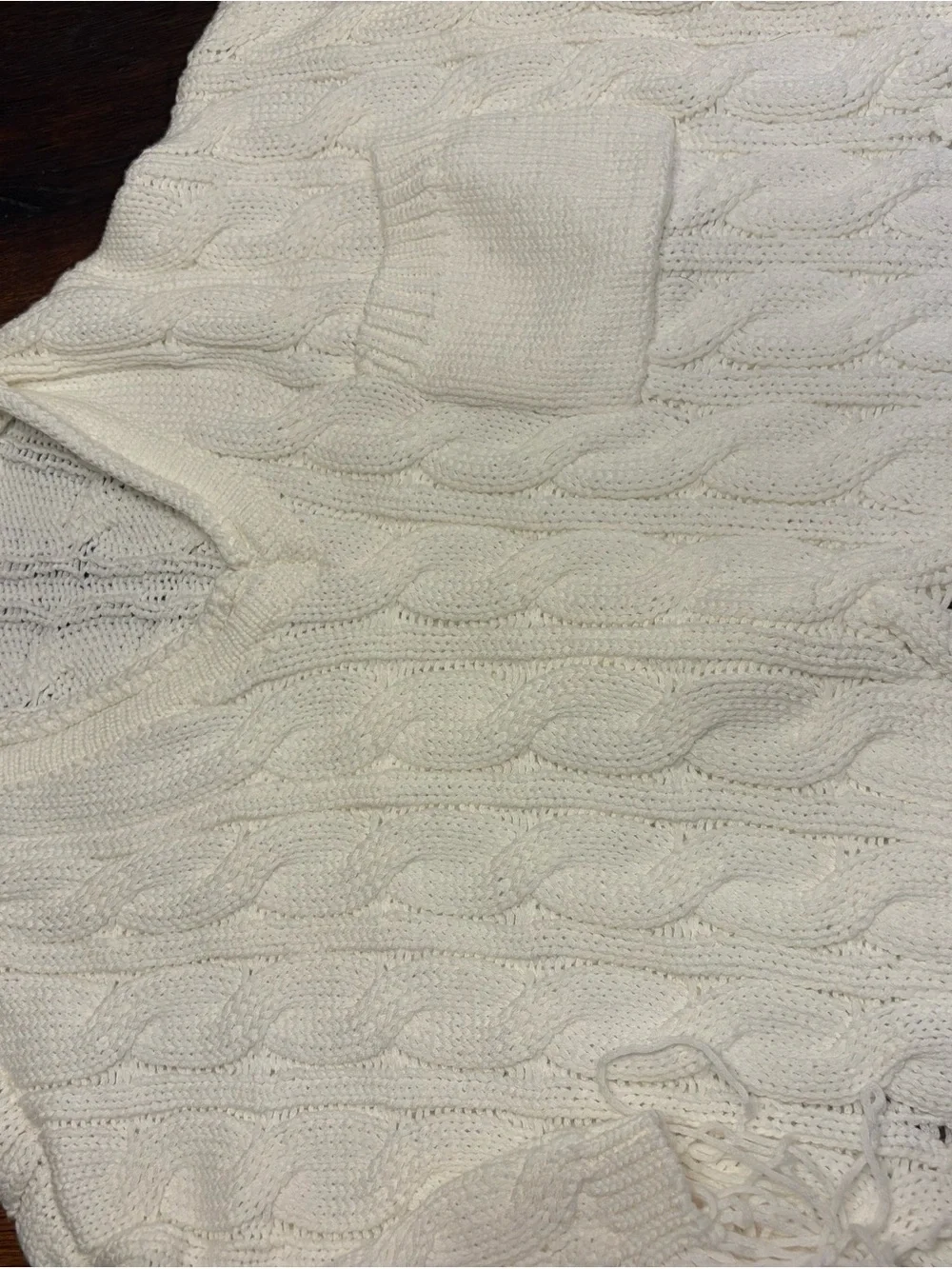 BOHO Style POL Brand Off White Cable-Knit Hooded Turtleneck Sweater